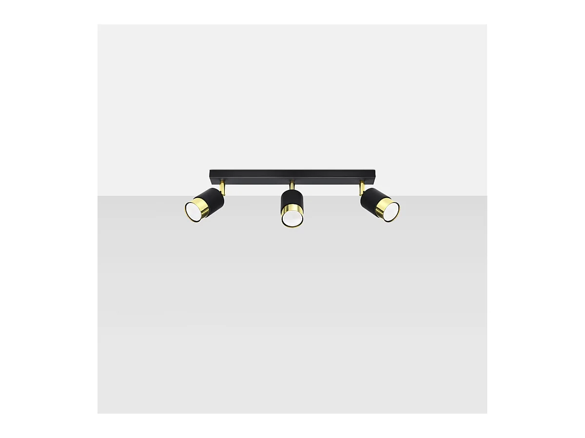 Lámparas de techo Alvor moderno de acero - 3 fuentes luminosas 3000K - L.45 x A.18 cm - oro negro