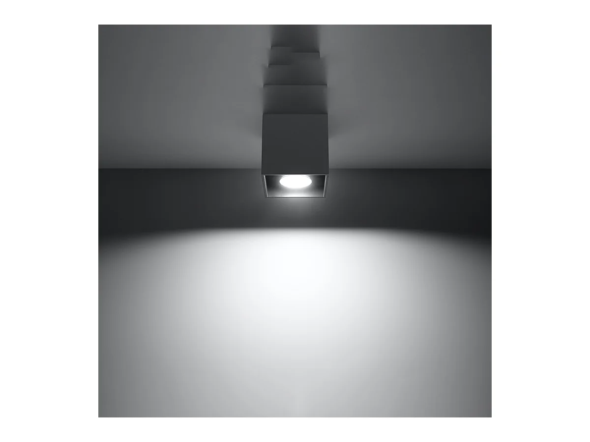Plafonniers Quadx moderne en aluminium - 1 sources lumineuses 4000K - L.10 x H.10 cm - anthracite