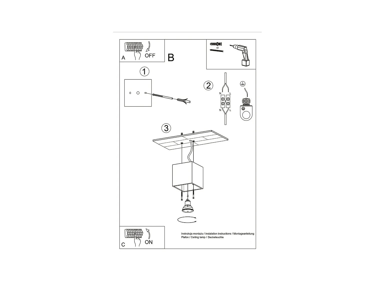 Plafonniers Quadx moderne en aluminium - 1 sources lumineuses 4000K - L.10 x H.10 cm - anthracite