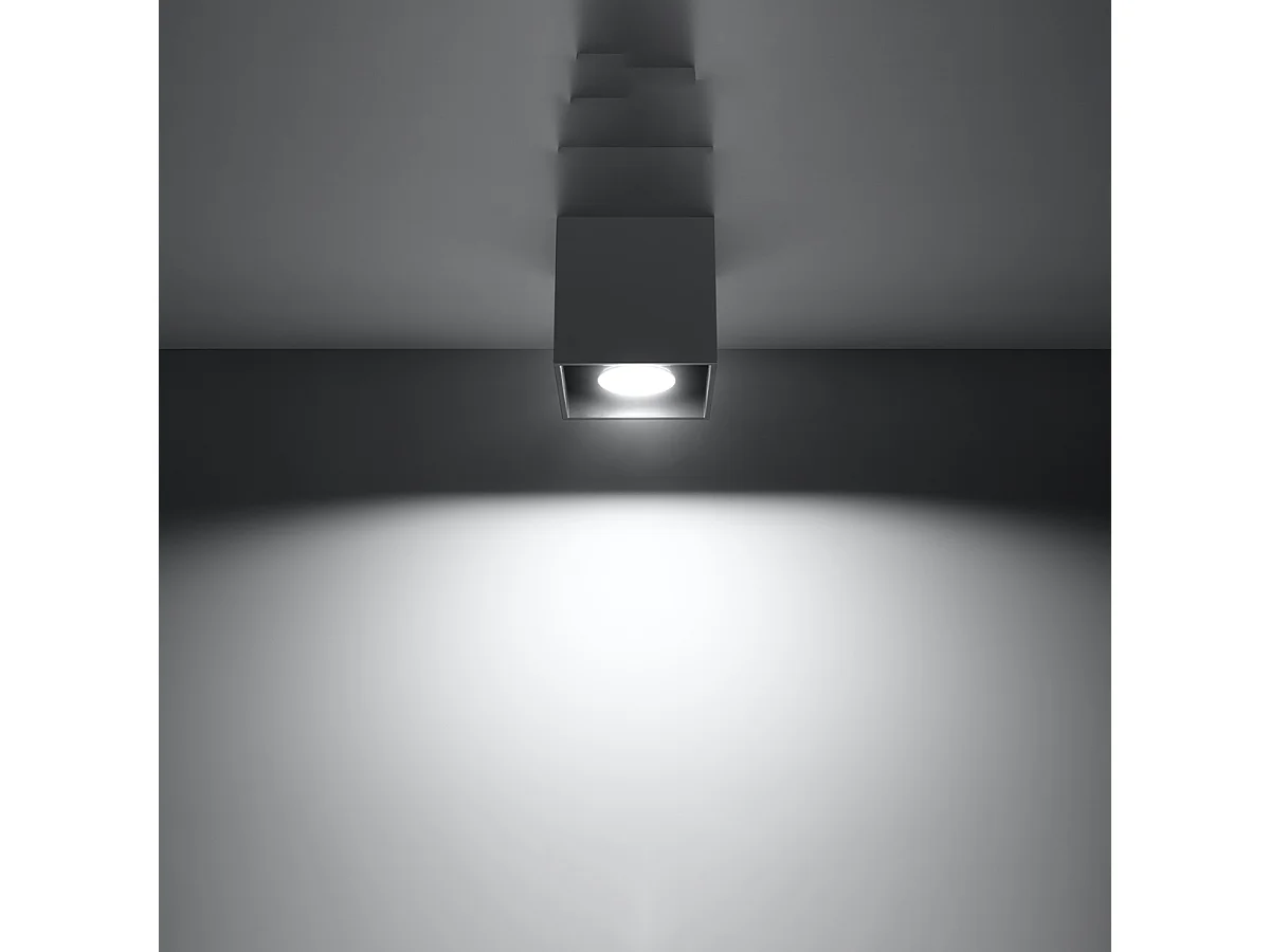 Plafonniers Quadx moderne en aluminium - 1 sources lumineuses 4000K - L.10 x H.10 cm - anthracite