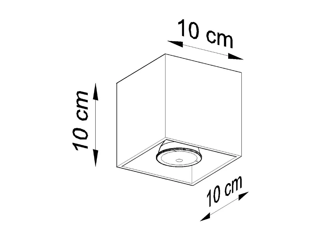 Plafonniers Quadx moderne en aluminium - 1 sources lumineuses 4000K - L.10 x H.10 cm - anthracite