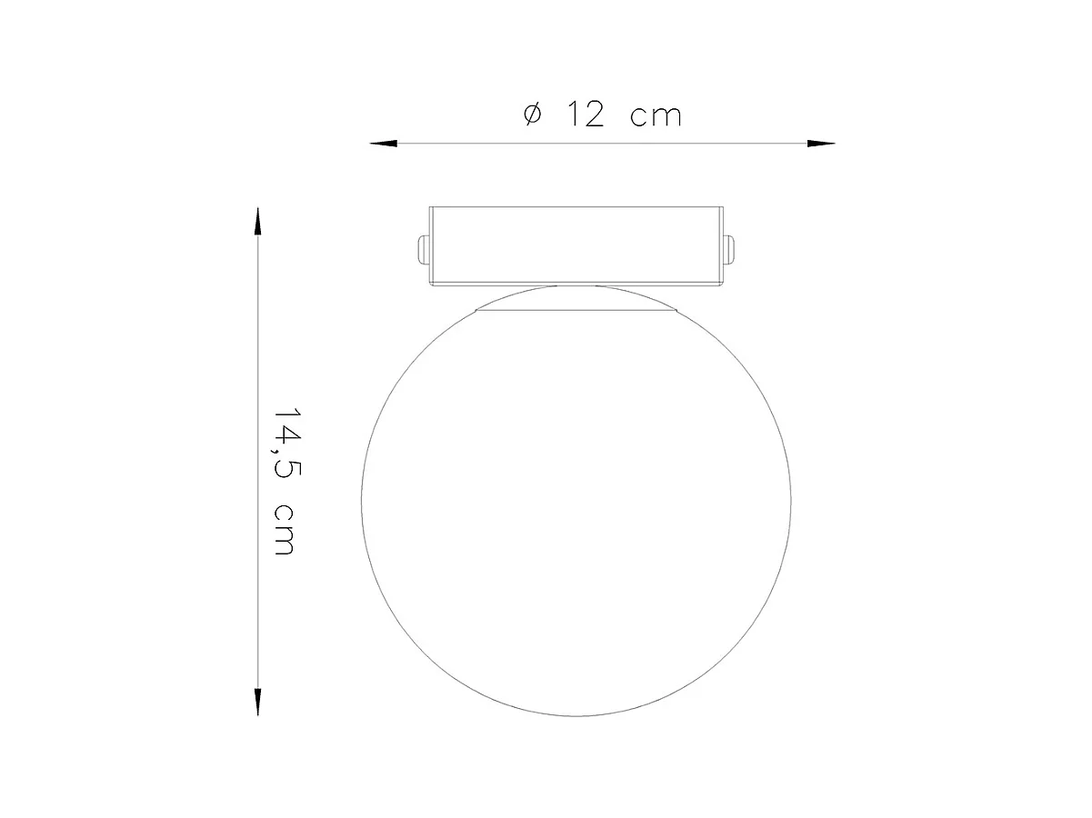 Deckenlampen Zynfi modern aus  Stahl/Glas - 1 lichtquellen 3000K - L.12 x H. cm - Schwarz