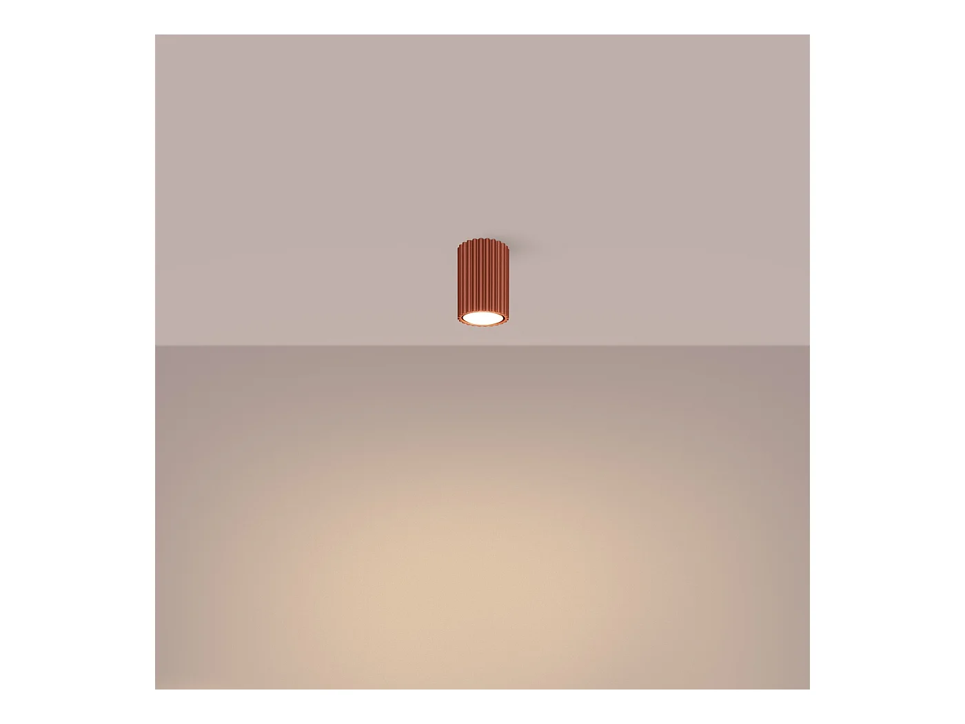 Plafondlamp Gloow minimalistisch van  - 1 lichtbronnen 4000K - L.6,5 x H.10 cm - rode oker