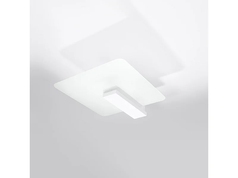 Plafonniers Nappo scandinave en bois/verre - 2 sources lumineuses 4000K - L.40 x H.47,5 cm - blanc