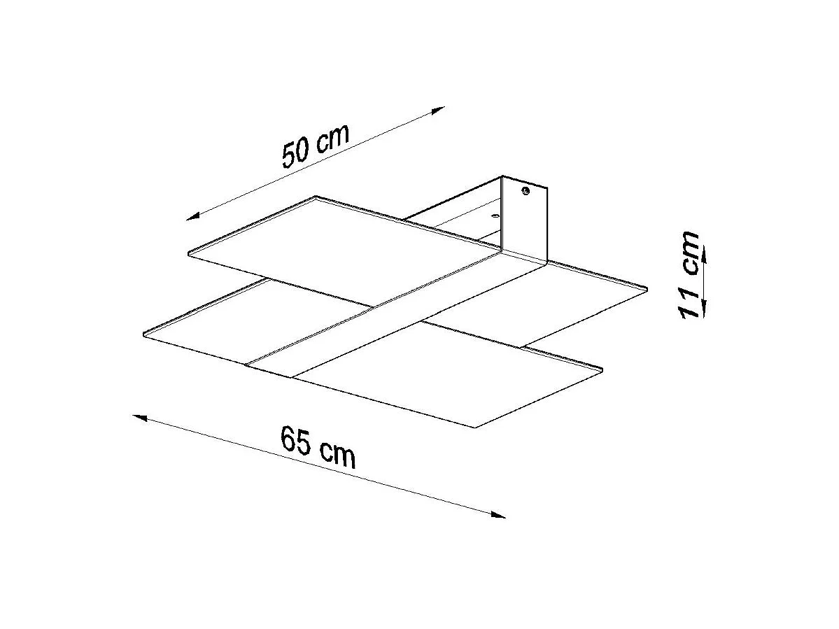 Plafonniers Verre moderne en acier/verre - 2 sources lumineuses 4000K - L.65 x H.11 cm - chromé/blanc