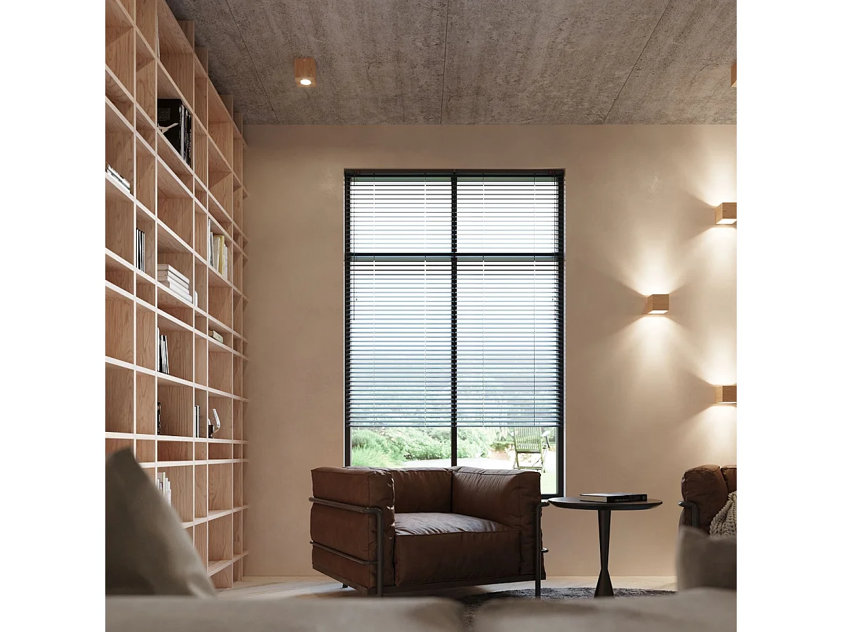 Plafonniers Quadx scandinave en bois - 1 sources lumineuses 4000K - L.10 x H.10 cm - bois naturel