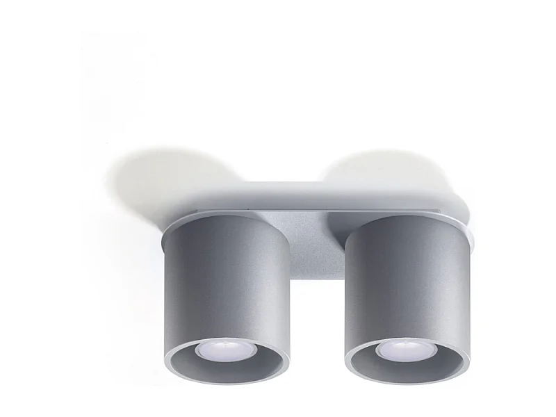 Lámparas de techo Celeris moderno de aluminio - 2 fuentes luminosas 4000K - L.26 x A.12 cm - gris
