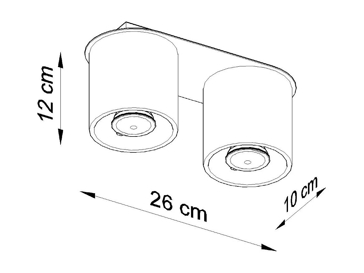 Plafonniers Celeris moderne en aluminium - 2 sources lumineuses 4000K - L.26 x H.12 cm - gris