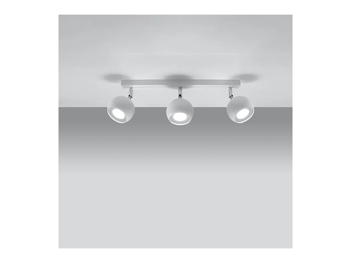 Plafondlampen Rayis modern van  - 3 lichtbronnen 4000K - L.45 x H.16 cm - wit