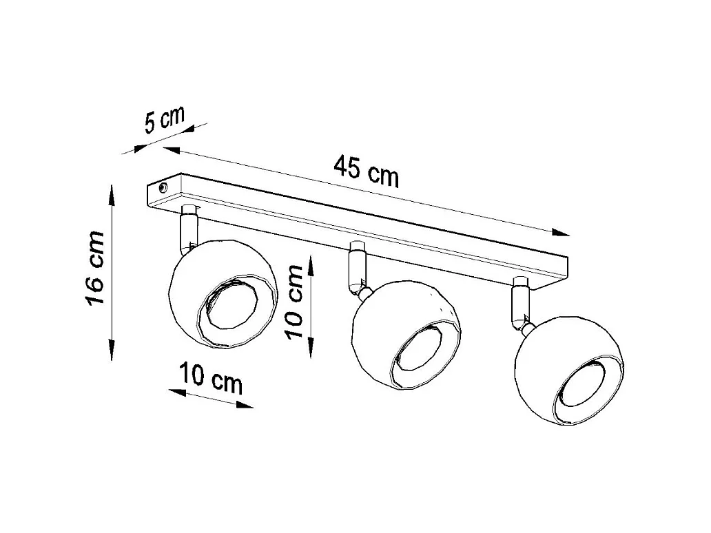 Plafondlampen Rayis modern van  - 3 lichtbronnen 4000K - L.45 x H.16 cm - wit
