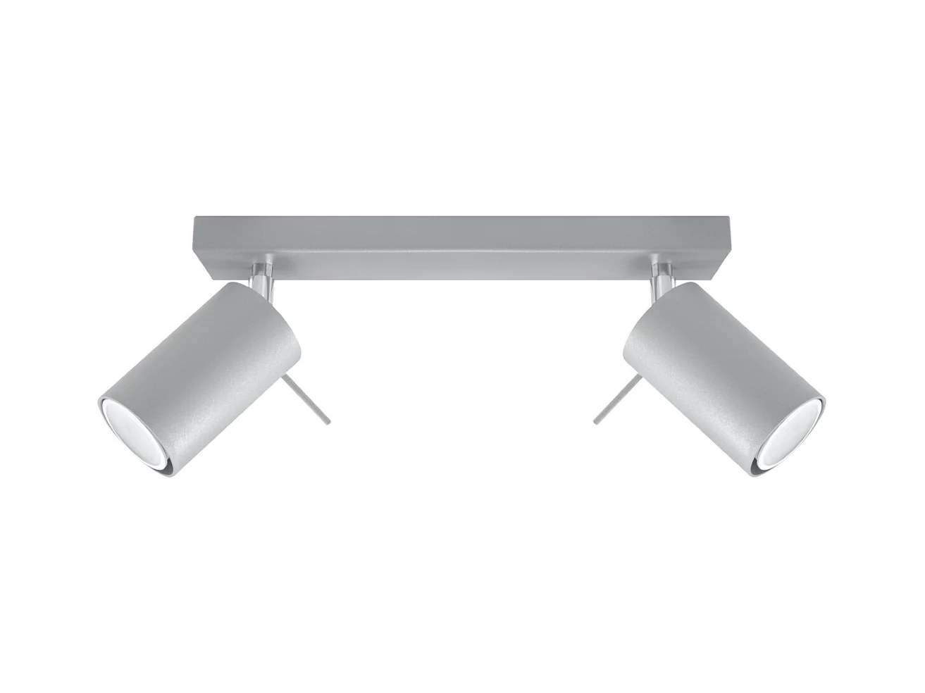 Plafonniers Briix moderne en acier - 2 sources lumineuses 4000K - L.30 x H.16 cm - gris