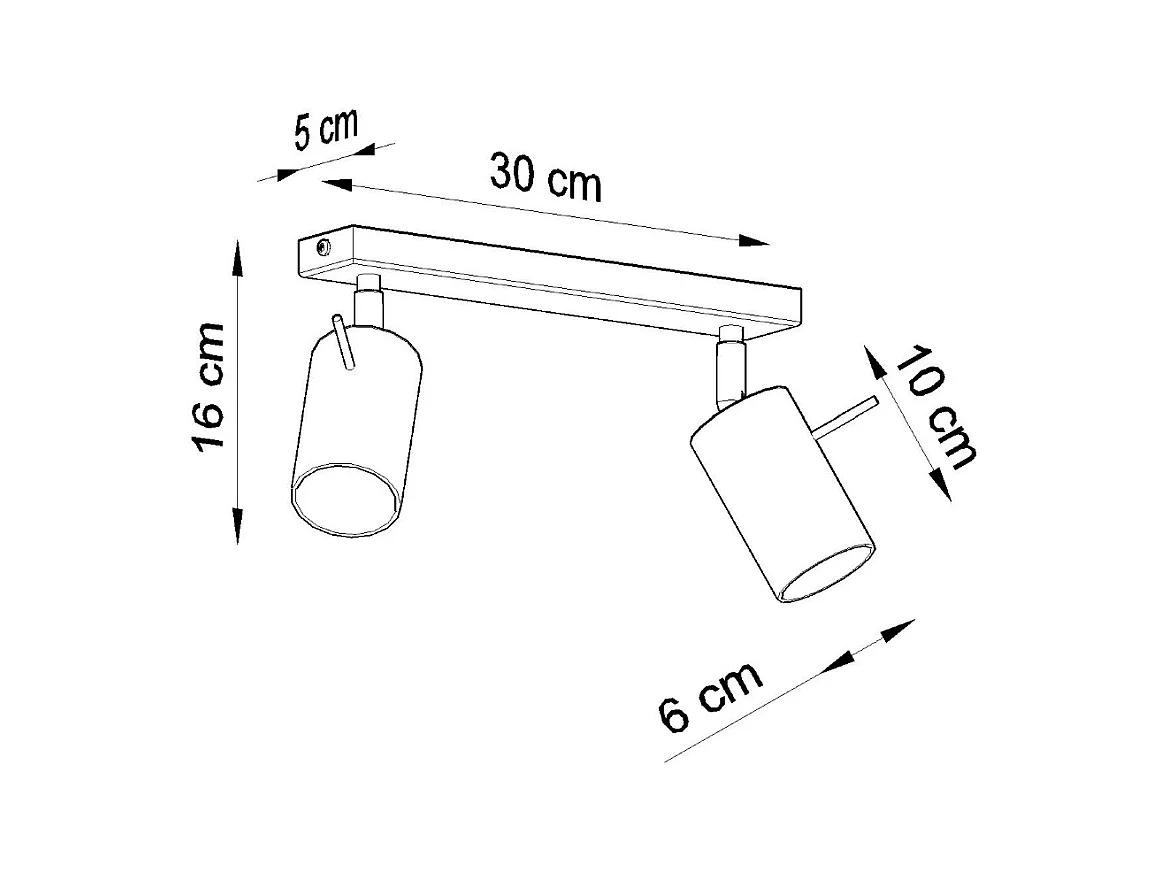 Plafonniers Briix moderne en acier - 2 sources lumineuses 4000K - L.30 x H.16 cm - gris