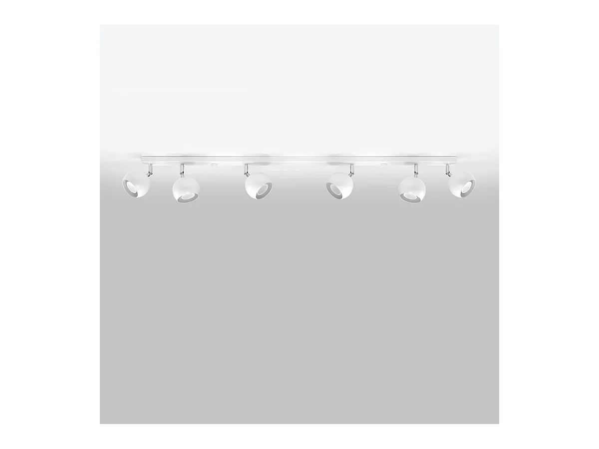 Plafondlampen Rayis modern van  - 6 lichtbronnen 4000K - L.118 x H.16 cm - wit