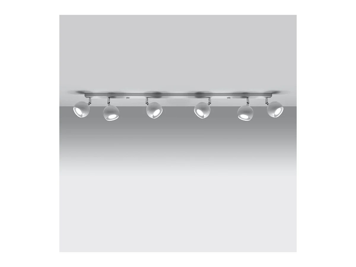 Plafondlampen Rayis modern van  - 6 lichtbronnen 4000K - L.118 x H.16 cm - wit