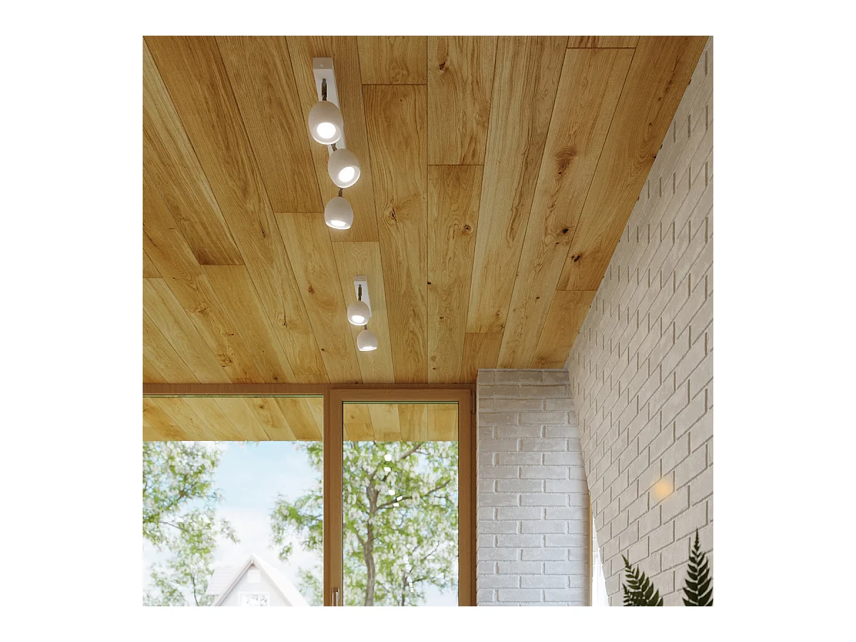 Plafondlampen Rayis modern van  - 6 lichtbronnen 4000K - L.118 x H.16 cm - wit