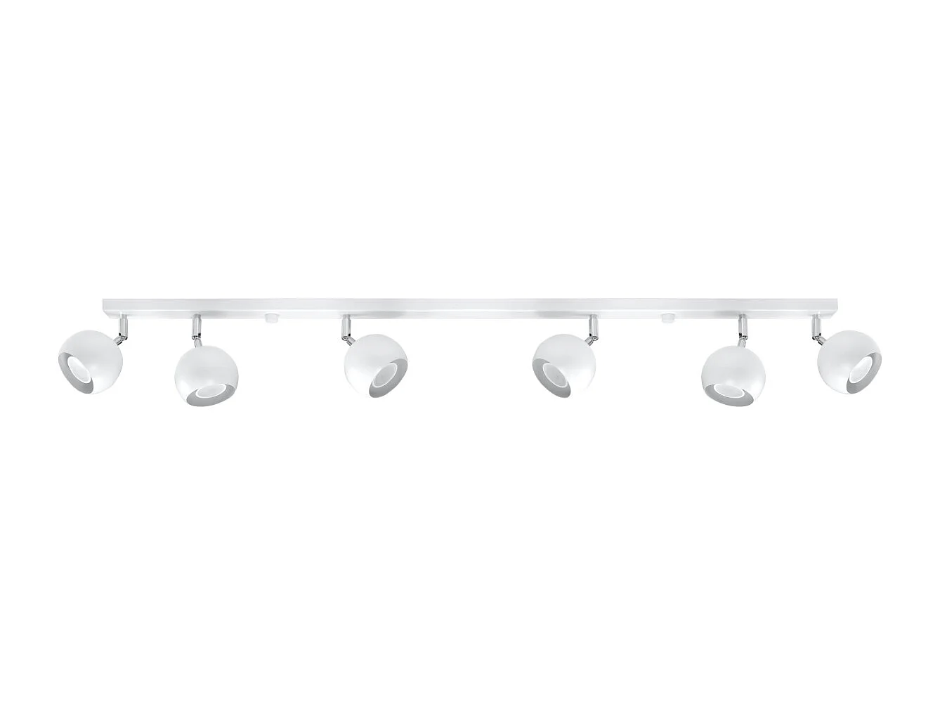 Plafonniers Rayis moderne en acier - 6 sources lumineuses 4000K - L.118 x H.16 cm - blanc