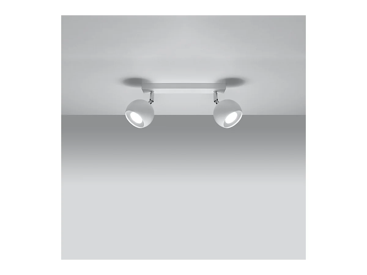 Plafondlampen Rayis modern van  - 2 lichtbronnen 4000K - L.30 x H.16 cm - wit