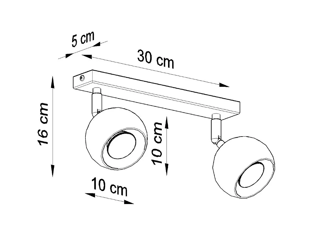 Plafondlampen Rayis modern van  - 2 lichtbronnen 4000K - L.30 x H.16 cm - wit