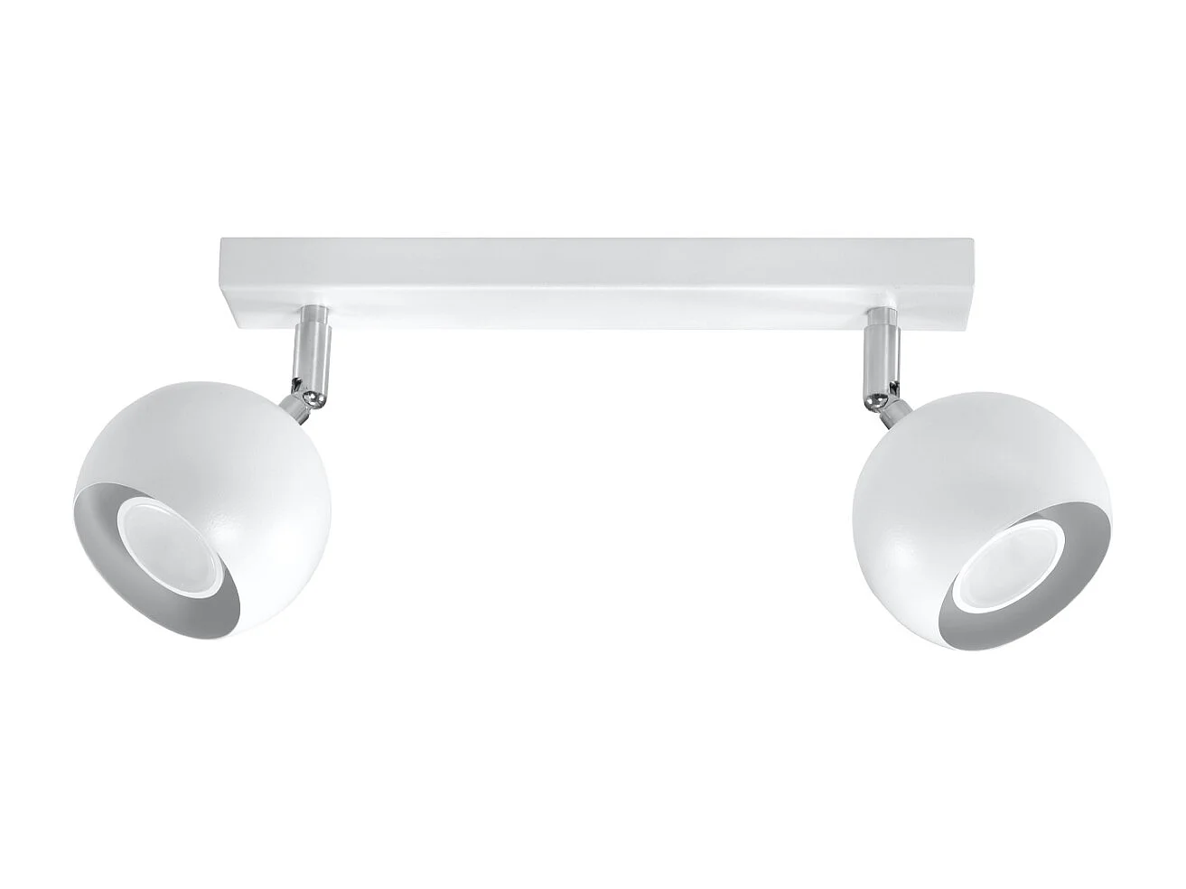 Plafonniers Rayis moderne en acier - 2 sources lumineuses 4000K - L.30 x H.16 cm - blanc