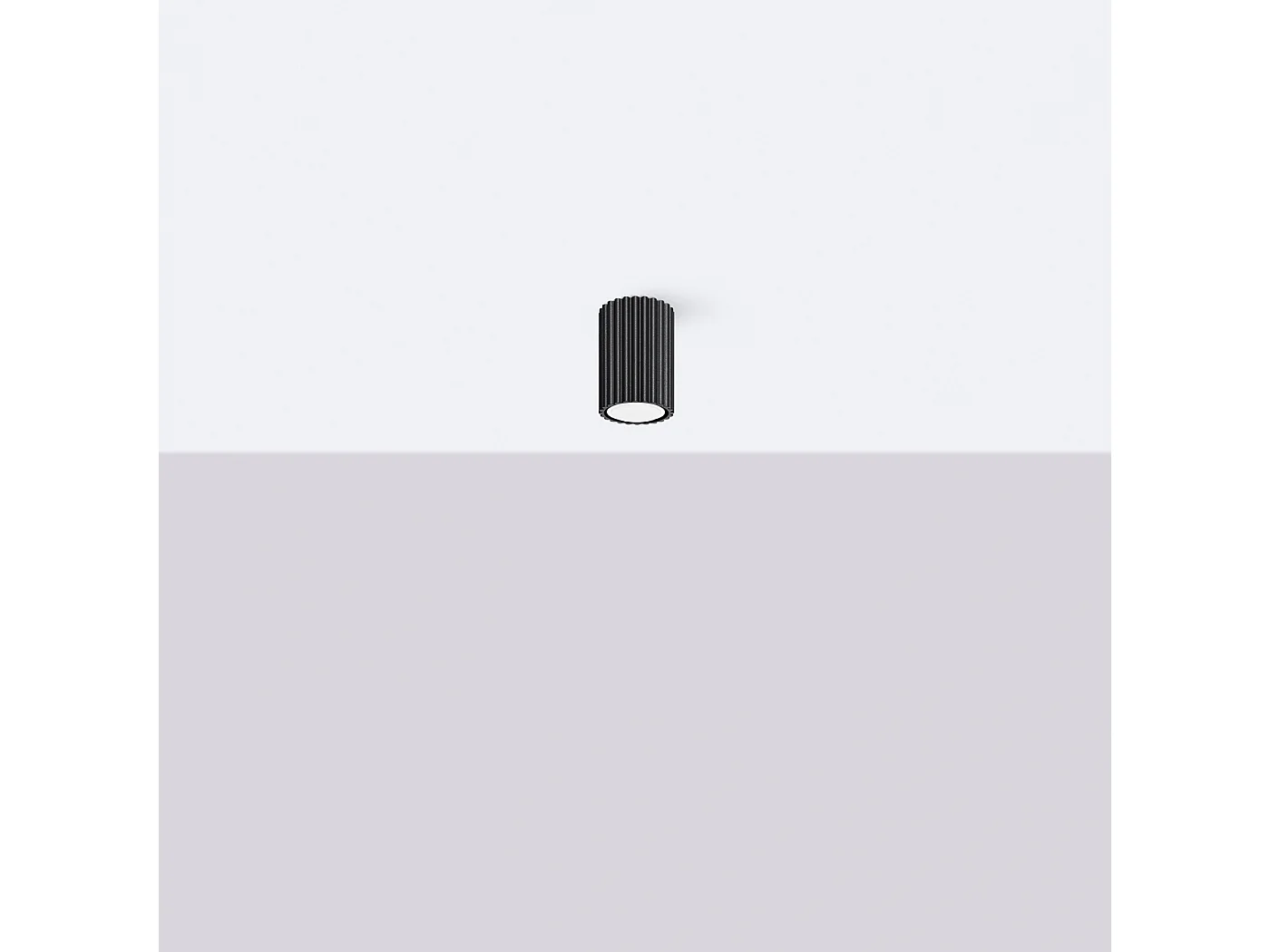 Plafonnier Gloow minimaliste en aluminium - 1 sources lumineuses 3000K - L.6,5 x H.10 cm - noir