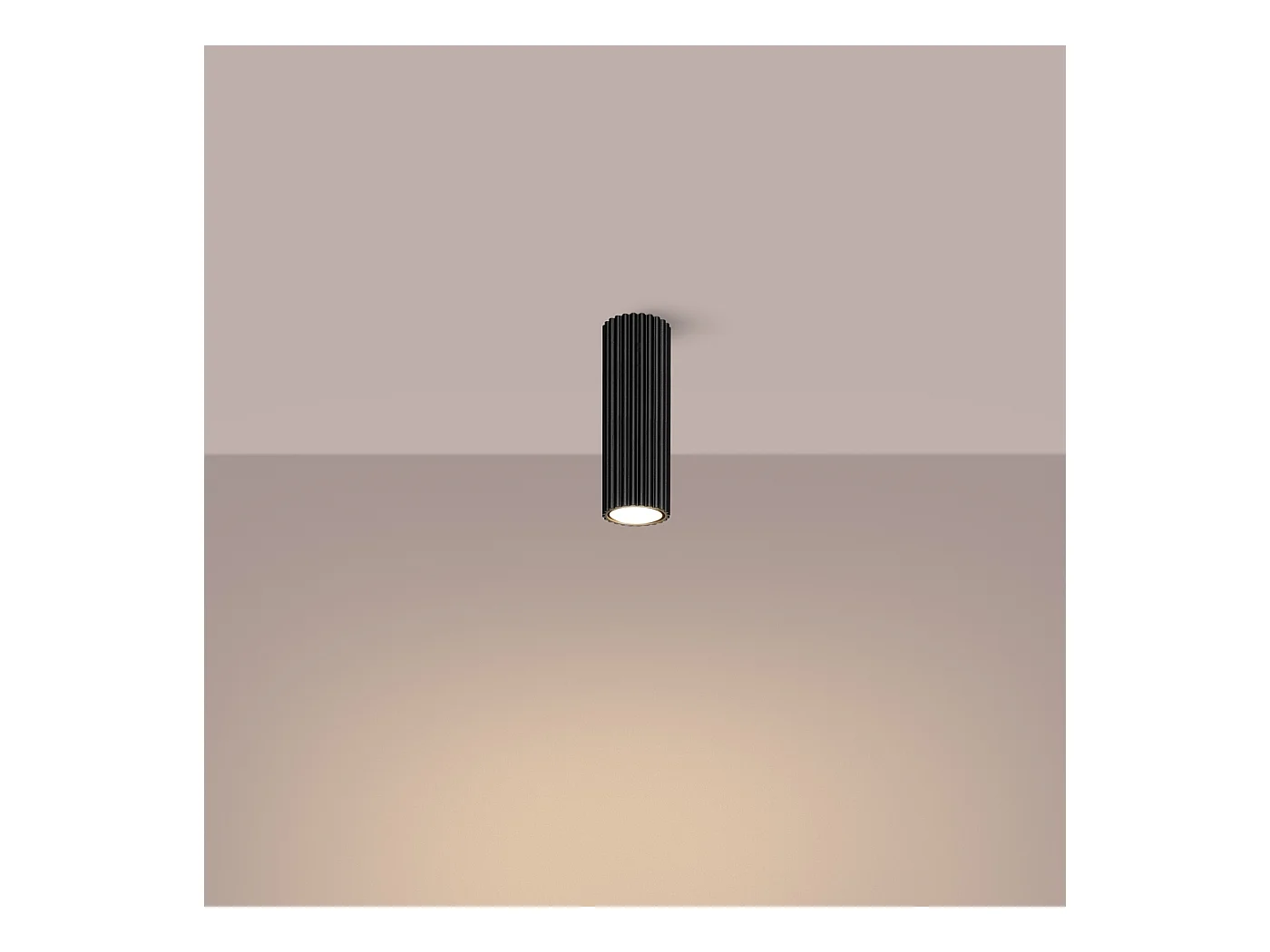 Plafondlamp Gloow minimalistisch van  - 1 lichtbronnen 4000K - L.6,5 x H.20 cm - zwart