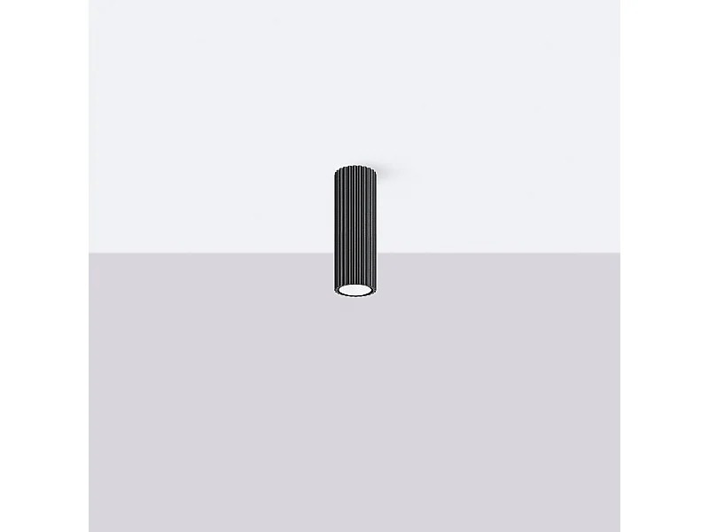 Plafonnier Gloow minimaliste en aluminium - 1 sources lumineuses 4000K - L.6,5 x H.20 cm - noir