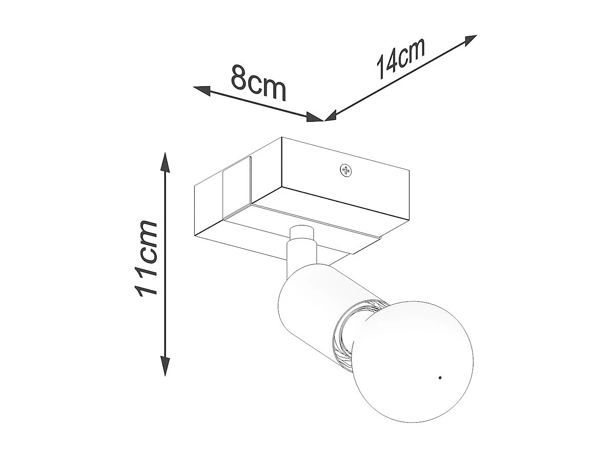 Plafonniers Shad moderne en acier/bois - 1 sources lumineuses 4000K - L.14 x H.11 cm - bois noir