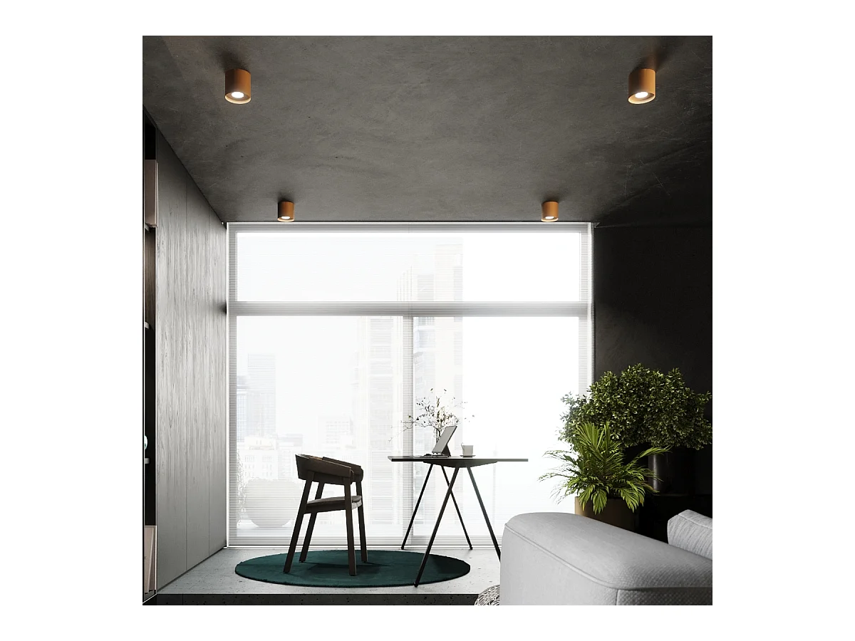 Plafondlampen Shiis minimalistisch van  - 1 lichtbronnen 4000K - L.12 x H.11 cm - gouden