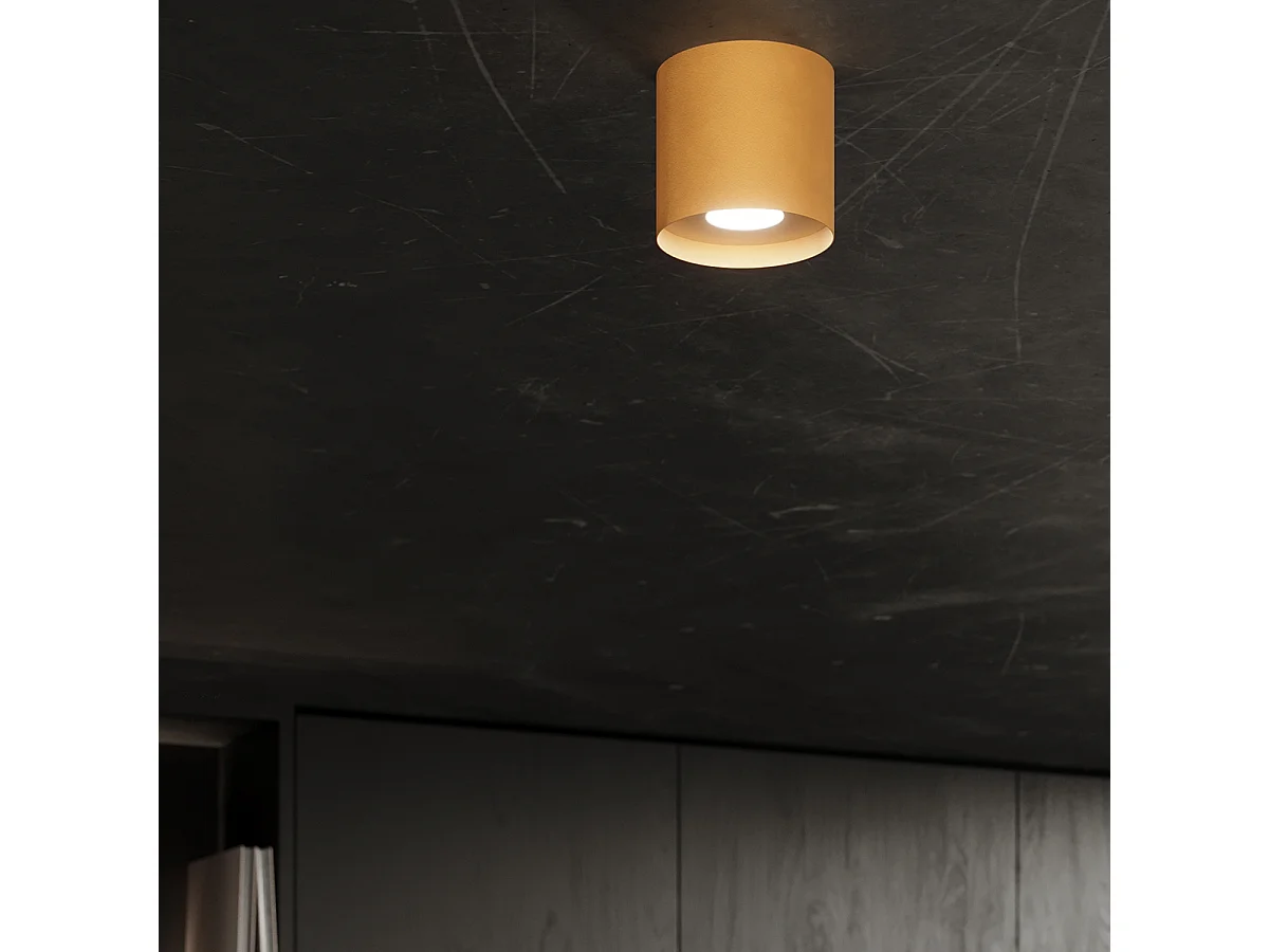 Plafonniers Shiis minimaliste en aluminium - 1 sources lumineuses 4000K - L.12 x H.11 cm - doré