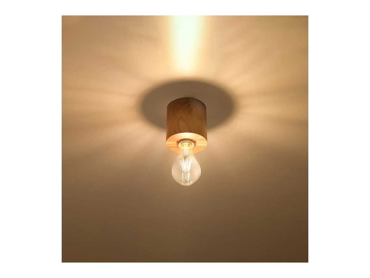 Plafonniers Nalvado scandinave en bois - 1 sources lumineuses 4000K - L.10 x H.10 cm - bois naturel