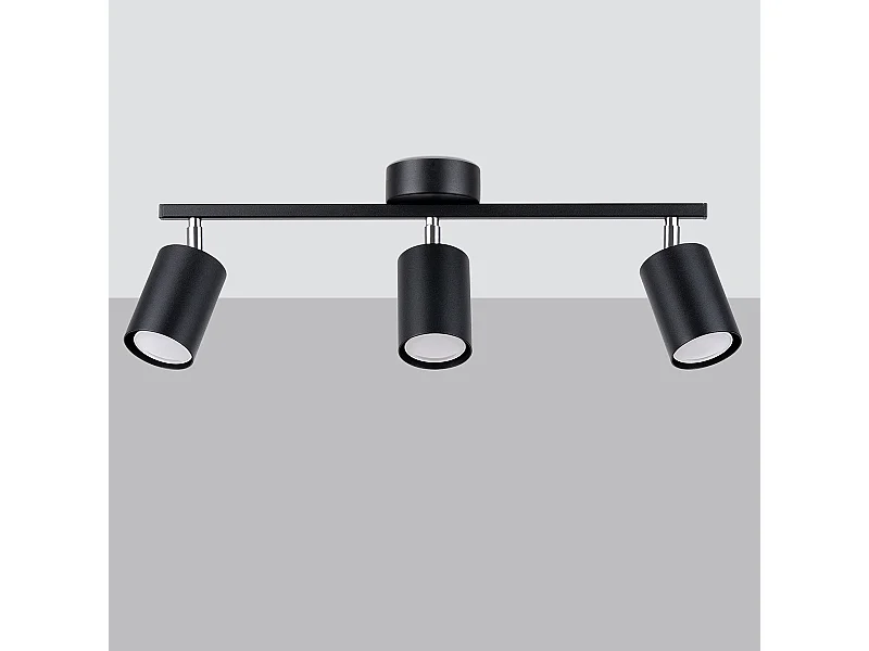 Plafondlampen Torim minimalistisch van  - 3 lichtbronnen 4000K - L.46 x H.20 cm - zwart