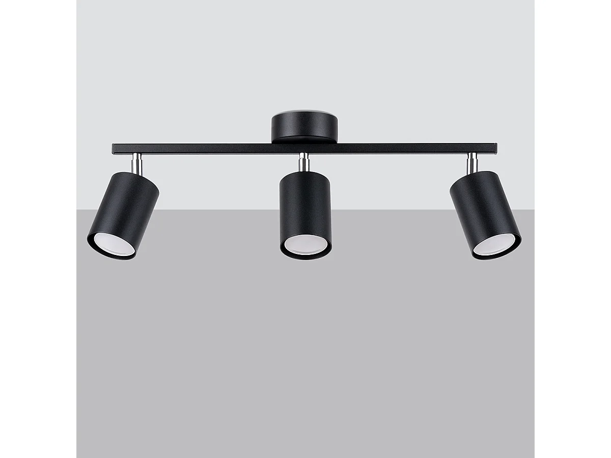 Plafondlampen Torim minimalistisch van  - 3 lichtbronnen 4000K - L.46 x H.20 cm - zwart