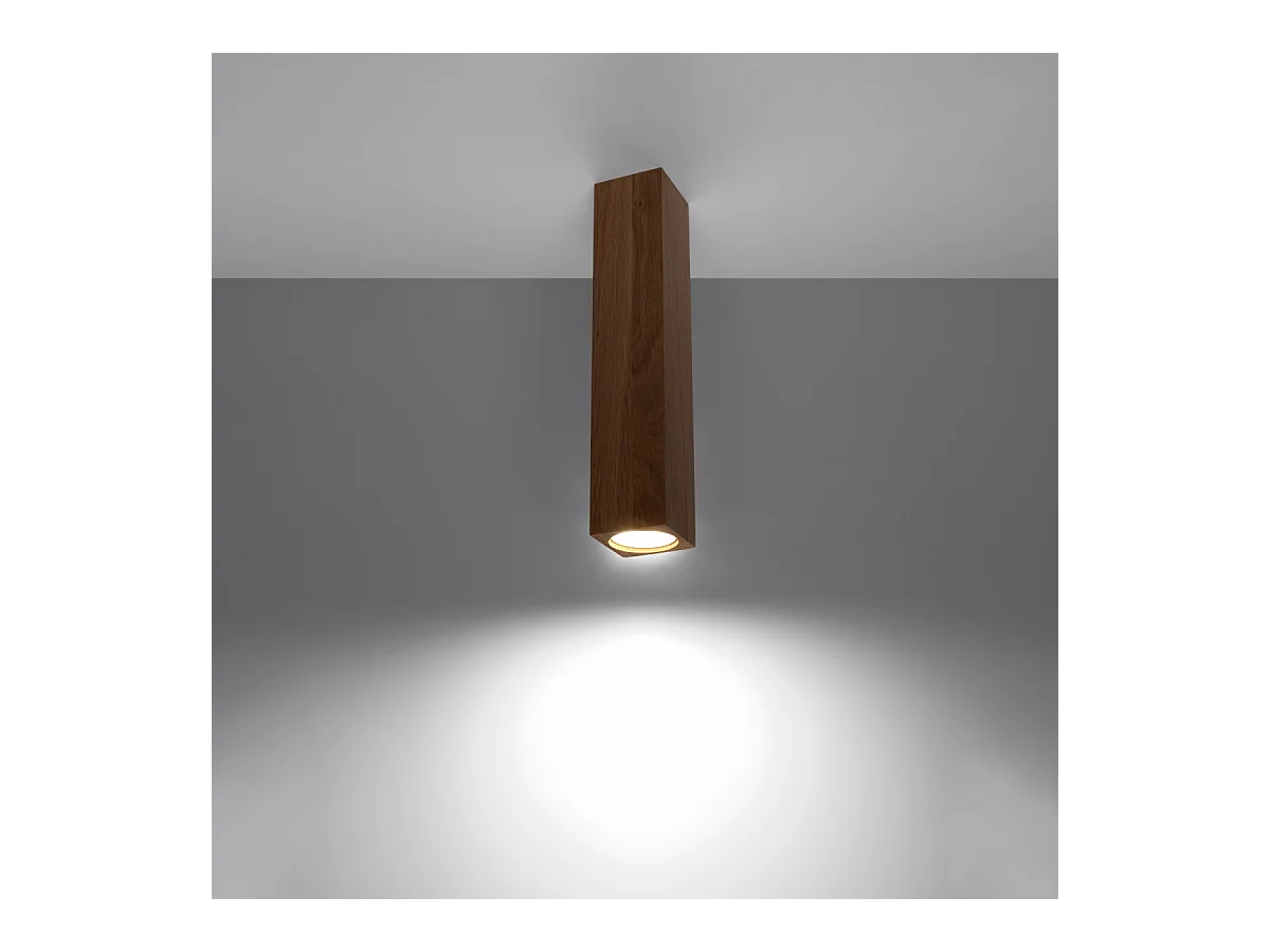 Plafony skandynawski Zezu, drewno - 1 źródło światła 3000K - L.6 x H.30 cm - dąb