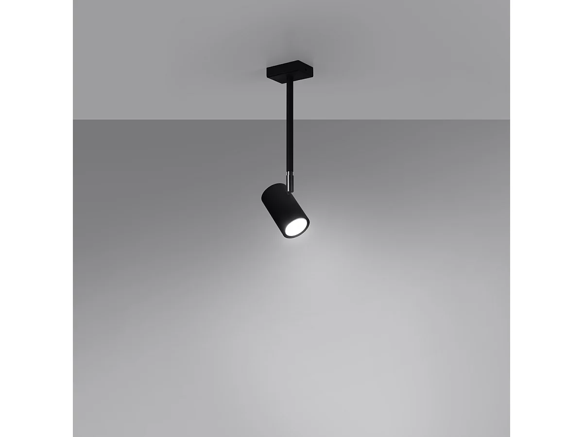 Plafony nowoczesny Novatel, stal - 1 źródło światła 3000K - L.10 x H.33 cm - czarny