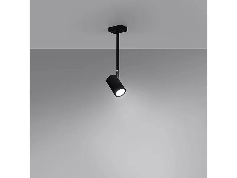 Plafony nowoczesny Novatel, stal - 1 źródło światła 3000K - L.10 x H.33 cm - czarny