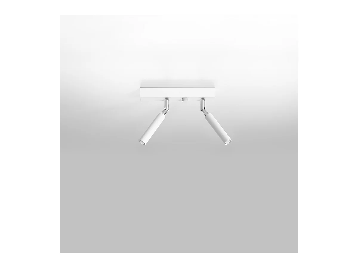 Lampade da soffitto Astix moderno di alluminio - 2 sorgenti luminose 4000K - L.25 x A.20 cm - bianco