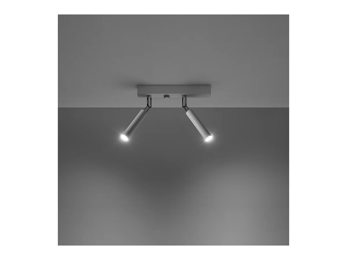 Lampade da soffitto Astix moderno di alluminio - 2 sorgenti luminose 4000K - L.25 x A.20 cm - bianco