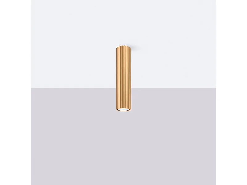 Luminária de teto Gloow minimalista, alumínio - 1 fontes de luz 4000K - L.6.5 x H.30 cm - dourado