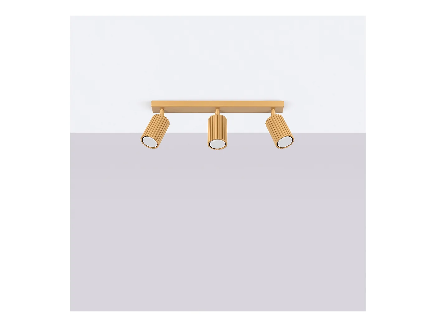 Plafondlamp Gloow minimalistisch van  - 3 lichtbronnen 4000K - L.45 x H.16,5 cm - gouden