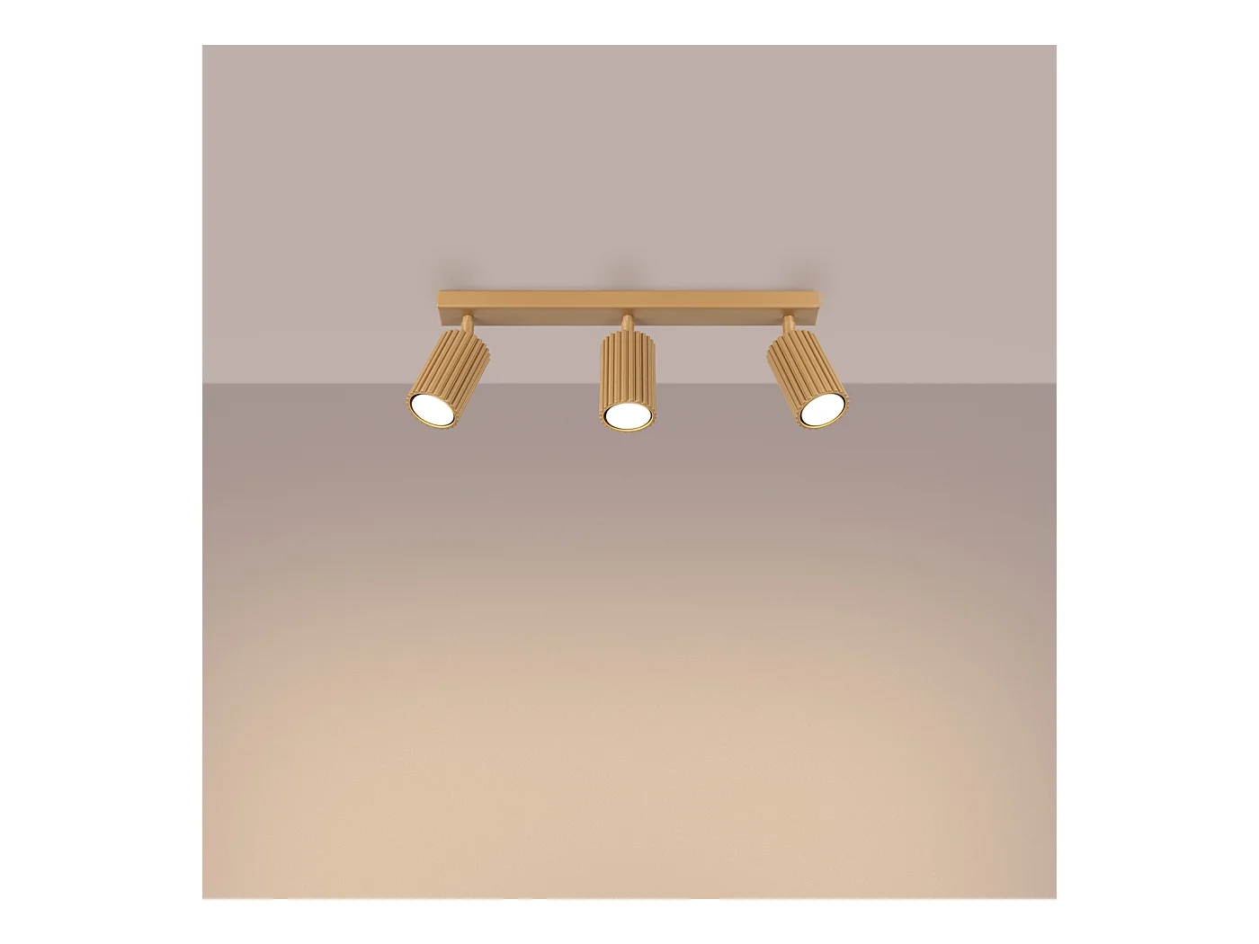 Plafondlamp Gloow minimalistisch van  - 3 lichtbronnen 4000K - L.45 x H.16,5 cm - gouden