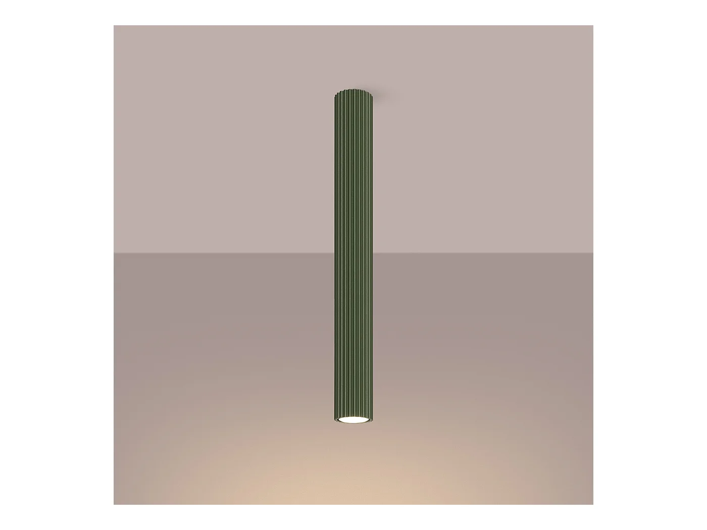 Plafondlamp Gloow minimalistisch van  - 1 lichtbronnen 4000K - L.6,5 x H.60 cm - olijfgroen