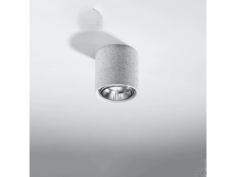 Plafonniers Zynko industriel en béton - 1 sources lumineuses 4000K - L.14 x H.14 cm - gris