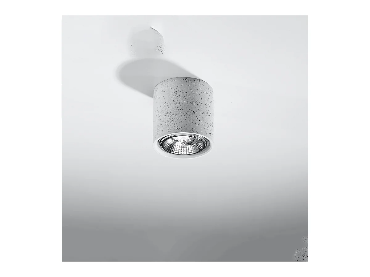 Plafonniers Zynko industriel en béton - 1 sources lumineuses 4000K - L.14 x H.14 cm - gris