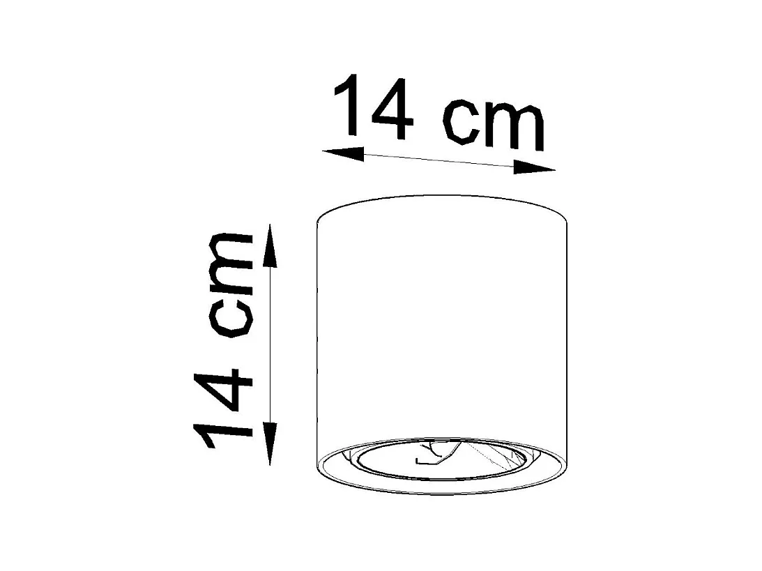 Plafonniers Zynko industriel en béton - 1 sources lumineuses 4000K - L.14 x H.14 cm - gris