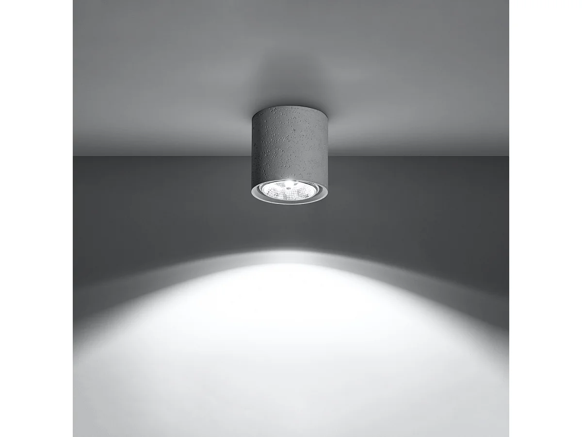 Plafonniers Zynko industriel en béton - 1 sources lumineuses 4000K - L.14 x H.14 cm - gris