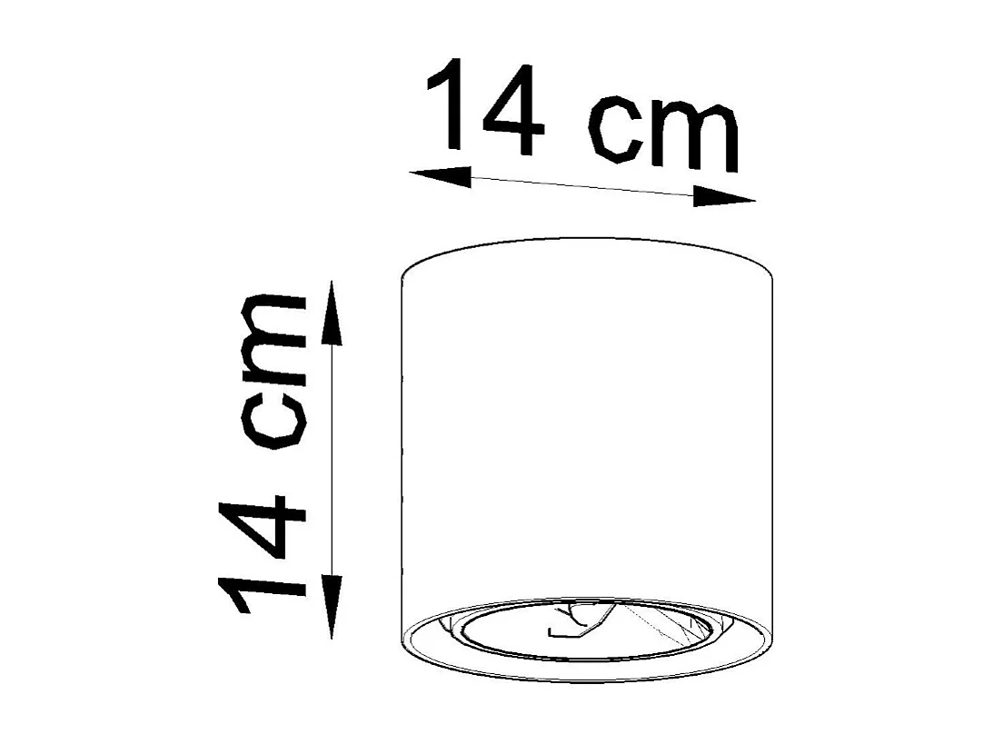 Plafonniers Zynko industriel en béton - 1 sources lumineuses 4000K - L.14 x H.14 cm - gris