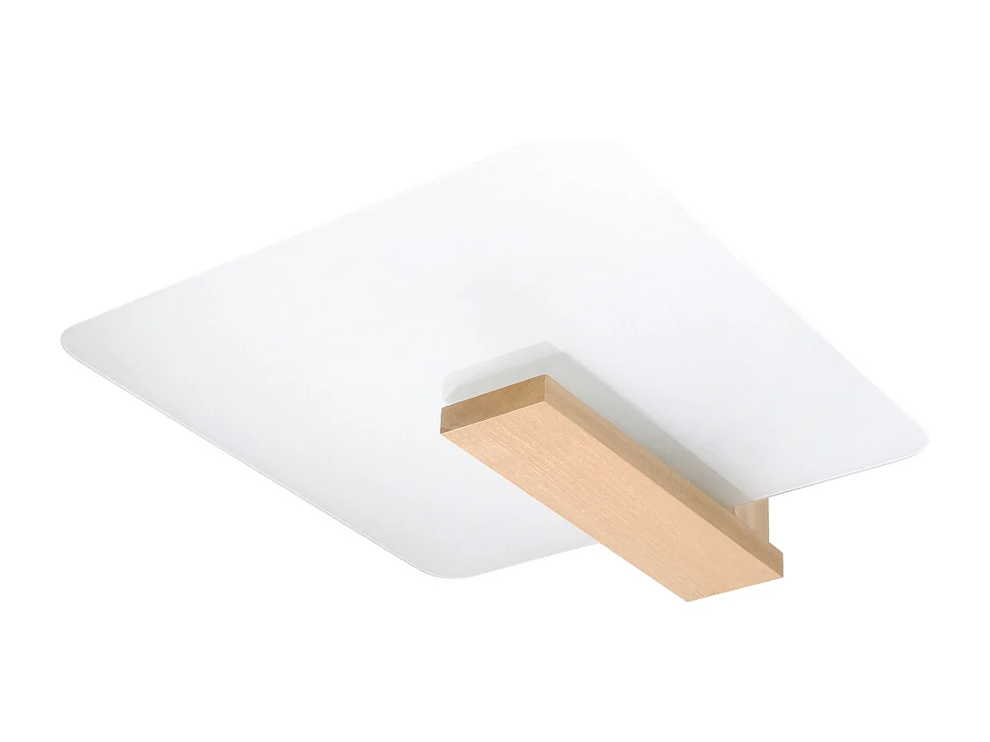 Plafonniers Nappo scandinave en bois/verre - 2 sources lumineuses 3000K - L.40 x H.47,5 cm - bois naturel