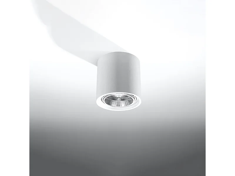 Plafonniers Shich moderne en céramique - 1 sources lumineuses 4000K - L.14,5 x H.14 cm - blanc