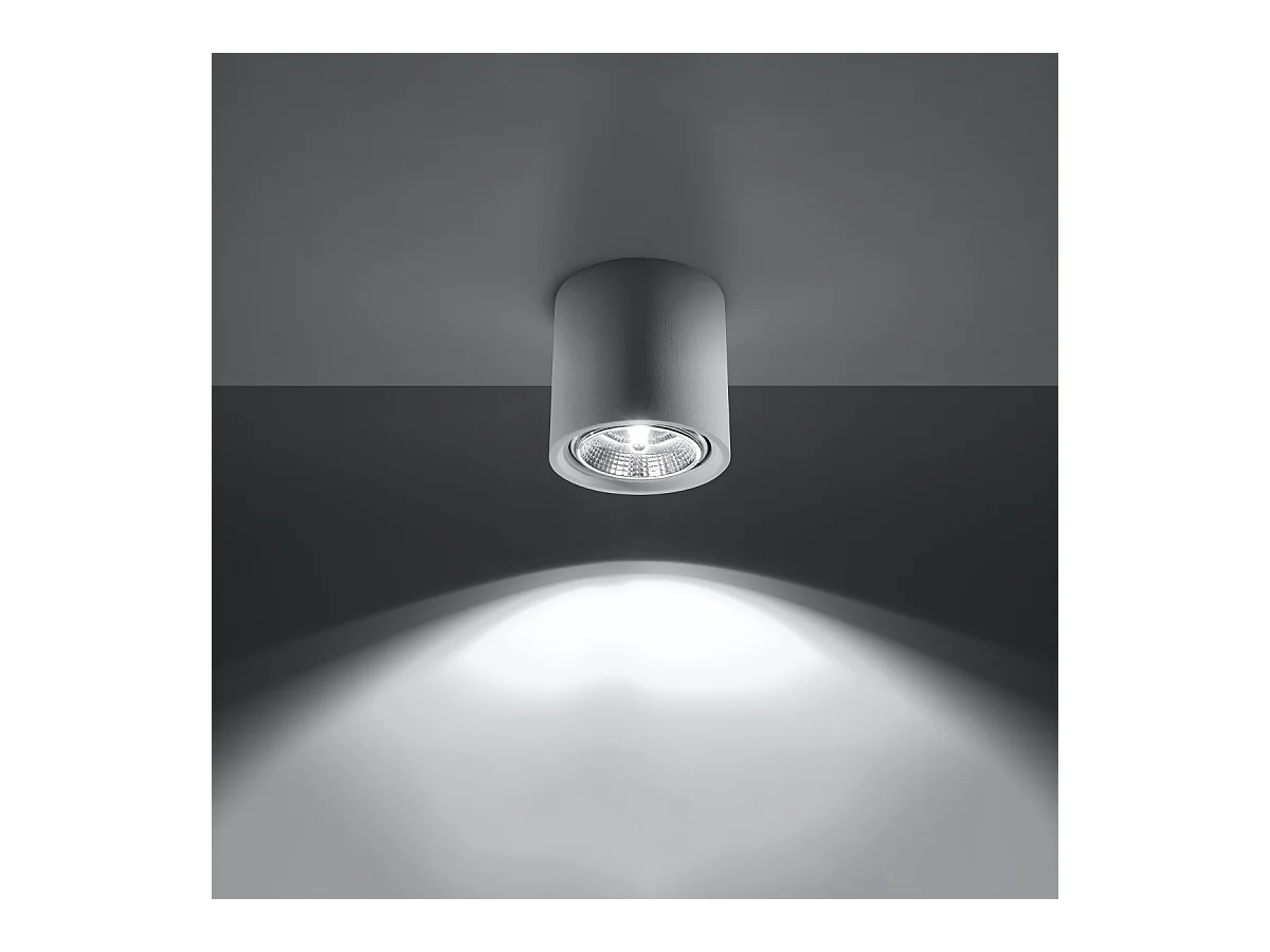 Plafonniers Shich moderne en céramique - 1 sources lumineuses 4000K - L.14,5 x H.14 cm - blanc