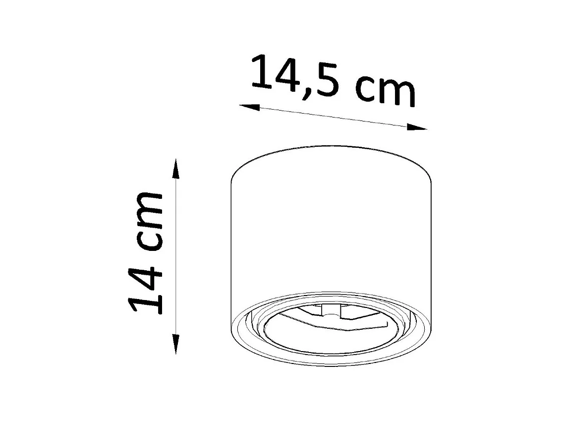 Plafonniers Shich moderne en céramique - 1 sources lumineuses 4000K - L.14,5 x H.14 cm - blanc